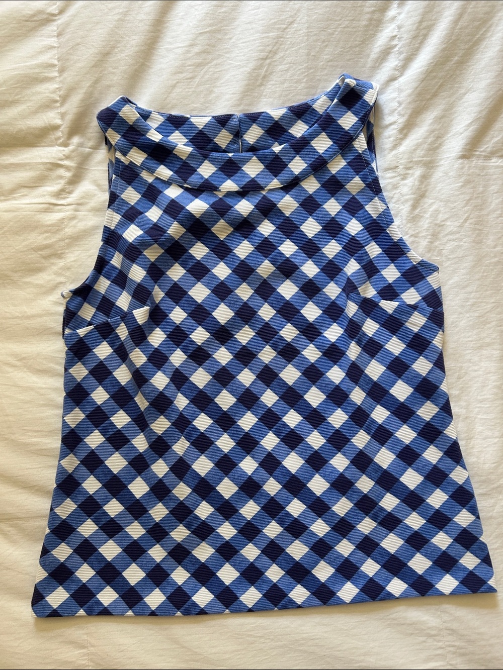 Talbots Blue and White Sleeveless Top